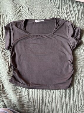 Black Scoop Crop Top - Short Sleeve Women’s Top